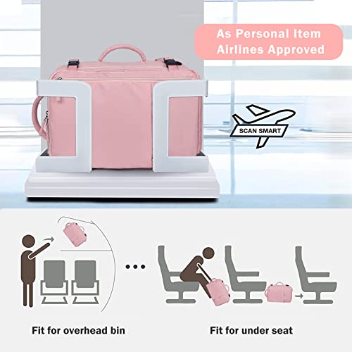 Hanples Travel Backpack for Women, 17 Inch Waterproof Laptop Backpack - color: Pink