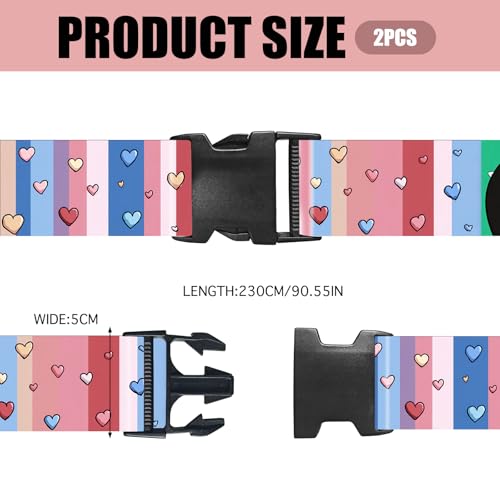 Nuxovilar Luggage Straps Set for Suitcase 1.96x71in Polyester - color: YLU10323, size: 1.96"x70.86"