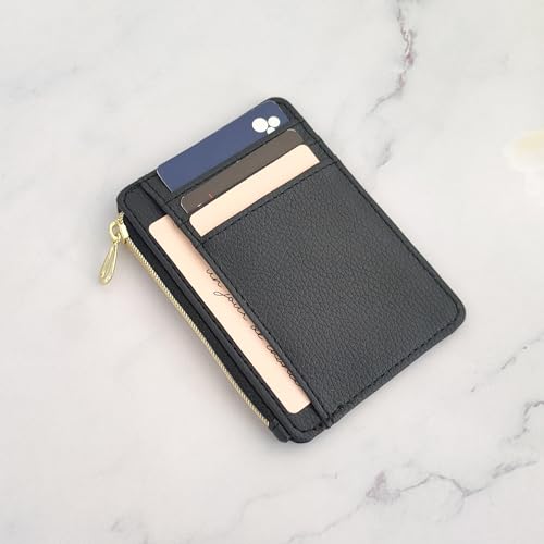 Slim Minimalist Faux Leather Front Pocket Credit Card Holder Wallet - color: B