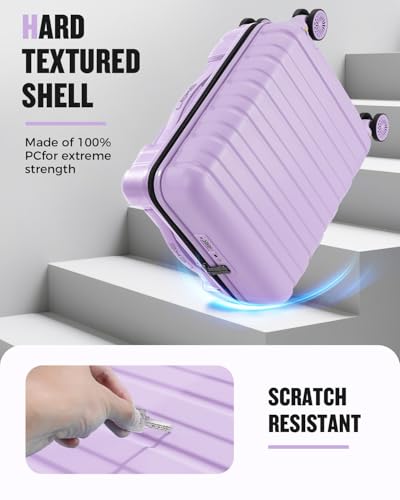 Lekesrping 16 Inch Underseat Carry On Luggage for Women, Light Purple - color: Purple, size: 16 Inch