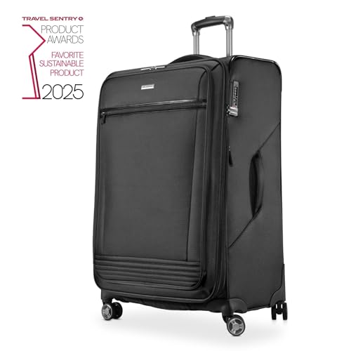 Ricardo Beverly Hills Avalon Softside 2-Piece Luggage Set Made with Sustainable 100% Recycled PET (rPET), Lightweight, Eco-Friendly Travel, Expandable, Dual Spinner Wheels, Black, (20" & 28") - color: Black, size: 2-Piece Set (20, 28)