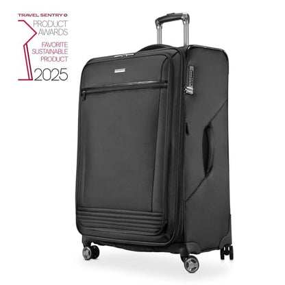 Ricardo Beverly Hills Avalon Softside 2-Piece Luggage Set Made with Sustainable 100% Recycled PET (rPET), Lightweight, Eco-Friendly Travel, Expandable, Dual Spinner Wheels, Black, (20" & 28") - color: Black, size: 2-Piece Set (20, 28)