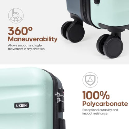 UKEIN Luggage Set with Backpack,Hardshell Carry On Luggage Airline Approved - color: Baby Blue