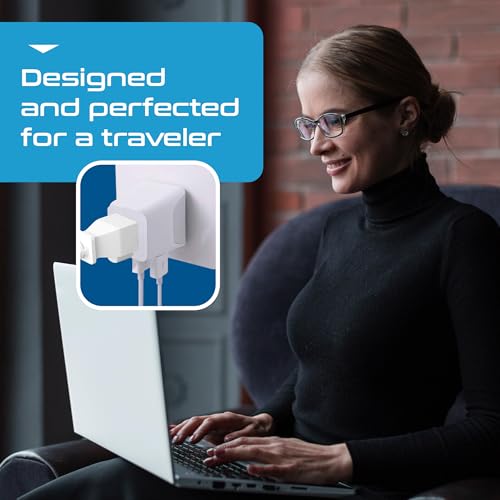 Ceptics US to UK Plug Adapter, Dual USB Adapter for UAE, Ireland, Hong Kong - color: Snow White