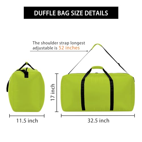 iFARADAY 105L Extra Large Duffel Bag lightweight, 32.5 inch, Light Green - color: Light Green