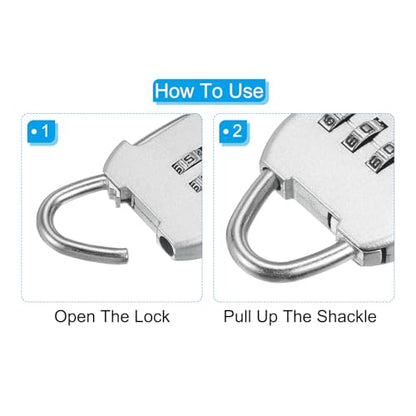 PATIKIL Security Steel Cable with 3 Digit Combination Lock, Travel Padlock 1.6Ft Coated Safety Wire Rope Double Loop for Luggage Suitcase Silver - color: Clear, Silver, size: 1.6Ft