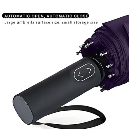 MRTLLOA Compact Golf Umbrella, 10 Ribs Vented Windproof Travel - color: Purple, size: 54 Inch