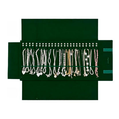 UnionPlus Travel Necklaces Roll Organizer Anti-Tangle Large Blackish Green - color: Blackish Green, size: Large
