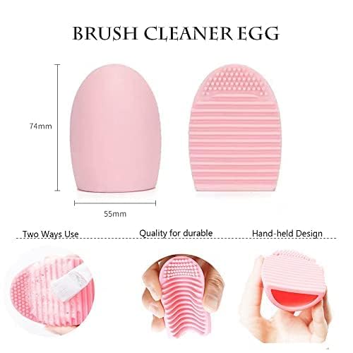 28Pcs Makeup Brushes With Sponges Girls Travel Makeup Case Pink - color: Pink