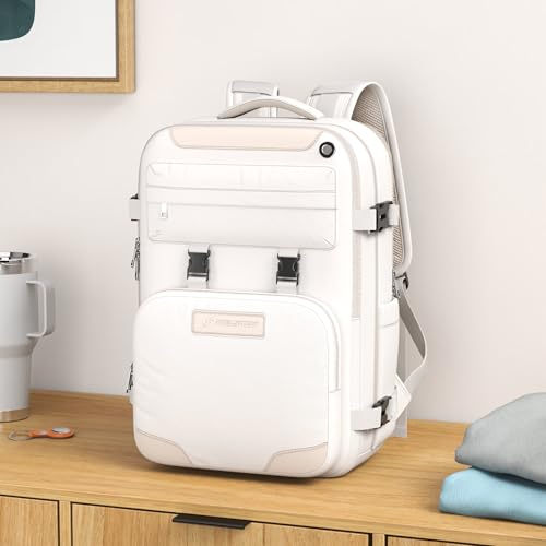 Maelstrom Travel Backpack for Men Women, 15.6" Laptop with Shoe Compartment - color: Beige, size: 15.6 inch with shoe compartment