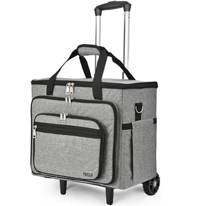 Rolling Craft Bag With Wheels, Teacher Organizer Tote With Detachable Trolley - color: gray, size: 2 Wheels & Fixed Front Feet