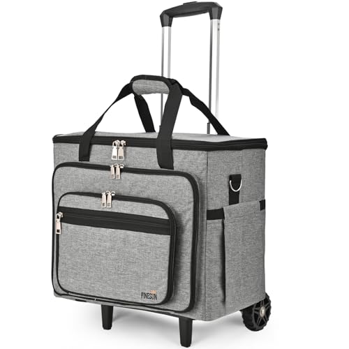 Rolling Craft Bag With Wheels, Teacher Organizer Tote With Detachable Trolley - color: gray, size: 2 Wheels & Fixed Front Feet