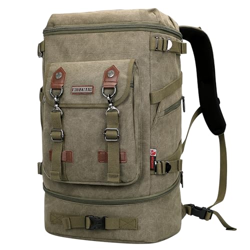 WITZMAN Travel Backpack for Men Women Carry-on Airline Approved - color: Army Green