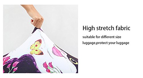 Denim 3D Cute Cat & Dog Luggage Cover, Washable Print, Fits 18-32 Inch, Scratch Resistant, White - color: Cat&Dog White, size: S