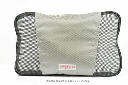 Medium Packing Cubes for Travel - 4 Piece Luggage Organizer Cubes for Carry On Luggage Backpack and Carry On Suitcase with Unique Number and Color Coded System - Dual Zippers, Top Handle, Red and Grey