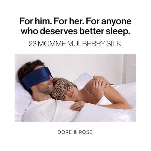 Dore & Rose Deep Sleep Mask, 100% Pure Silk Eye Mask for Sleeping - color: Leopard