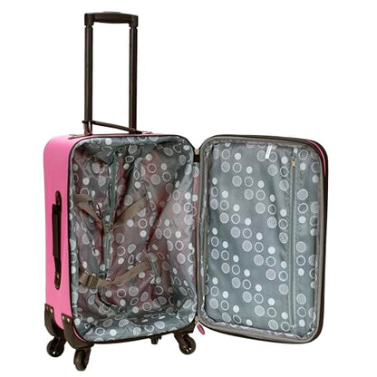 Rockland Pasadena Expandable Spinner Carry-on 19", Pink - color: Pink