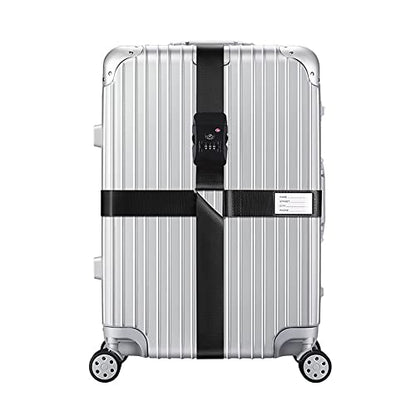 Veki Cross Luggage Straps Set TSA Approved with Lock, Black*4pcs - color: Black, size: 4pcs