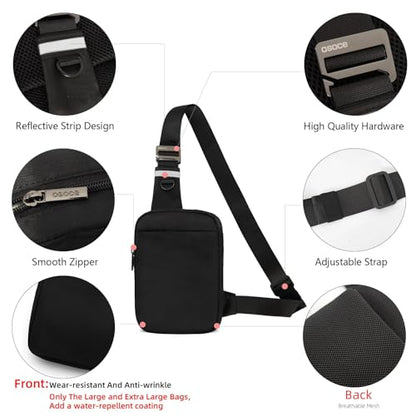 OSOCE Sling Bag for Men, RFID Anti-Theft Crossbody Bag, Black, 1.0S - color: Black - Standard1, size: Small