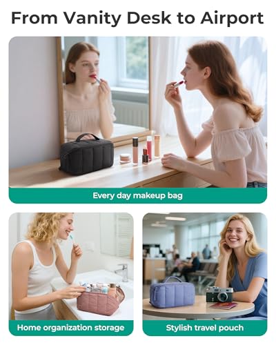 BAGSMART Puffy 메이크업 가방, 14-미스트 퍼플, 가방 - color: 14-미스트 퍼플, size: 중형