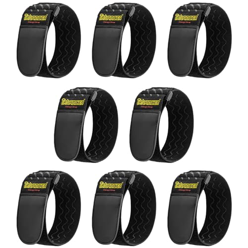 Trilancer Elastic Cinch Straps with Anti-Slip Strips, 12'' x 2'' (8 Pack) - size: 12"(8 pcs)