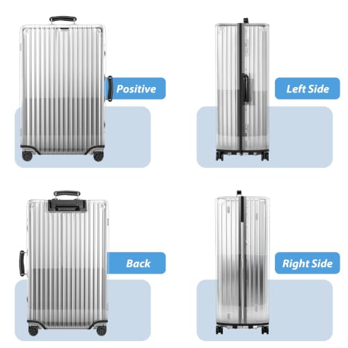 Transparent PVC Suitcase Cover, No Disassembly Required Clear Luggage Protector Suitcase Cover - color: Clear Black Trim, size: 22