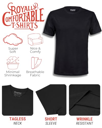Kingsted Mens T-Shirts - Super Soft & Durable, Classic Fit Crew Neck Shirts - color: Black Pack, size: XX-Large