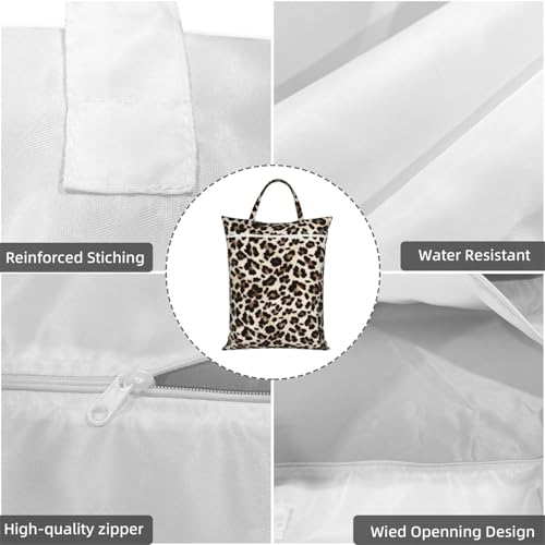 "cheetah Leopard print funny cute 2-Pack Travel Laundry Bags for Dirty Clothes- Large Waterproof Laundry Tote, Wet & Dry Use, Reusable Foldable Carry Handles for Vacation, Gym & Dorm" - color: Cheetah Leopard Print Funny Cute