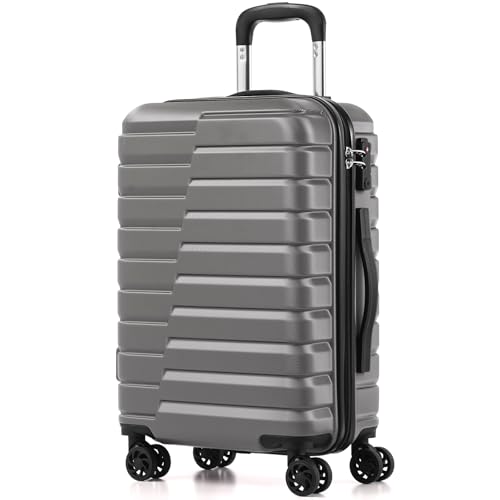 Coolife Lightweight Luggage with TSA Lock,Carry On Gray - color: Gray, size: Small(20in)