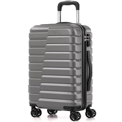 Coolife Lightweight Luggage with TSA Lock,Carry On Gray - color: Gray, size: Small(20in)