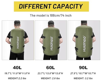 Hulongo Waterproof Duffel Bag Backpack for Men, Green, 40L - color: Green, size: 40L