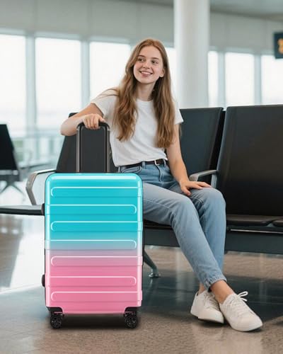 Luggage Sets 2 Piece, Hard Shell Expandable Carry on Suitcase with Spinner Wheels and TSA Lock, Lightweight Travel Luggage Set - color: Sugar, size: 2 Piece Set (20/24inch)