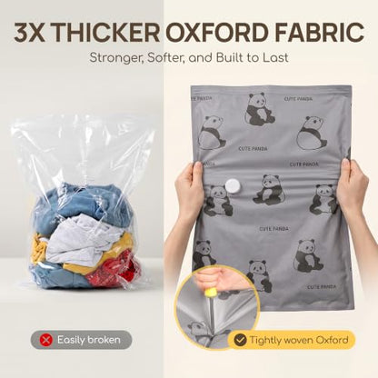 Vacuum Storage Bags with Cordless Pump for Travel & Clothing
