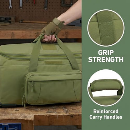 Military Wheeled Deployment Bag Large Tactical Heavy Duty Duffel Bag 124L - color: Green