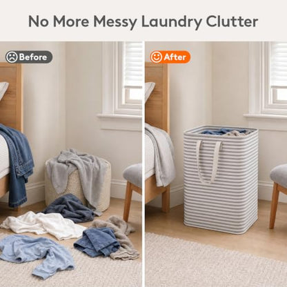 Lifewit 80L Large Laundry Baskets, Laundry Hampers Bags, 2 Pack, Grey - color: Grey, size: 80L