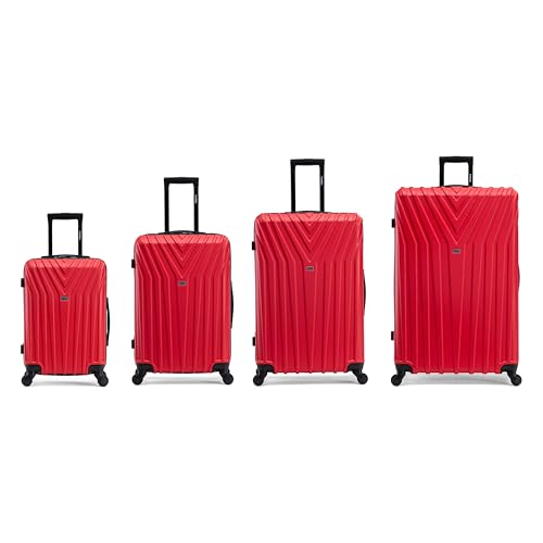 InUSA VASTY Luggage with Spinner Wheels | Durable Lightweight Hardshell Suitcase, Travel Sets with Handle and Trolley | (20in, 24in, 28in, 32in) 4 Pieces Luggage Set | Red - color: Red, size: 4-Piece Set (20, 24, 28, 32 Inch)