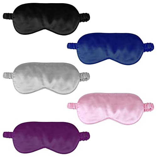 1 Pack Sleep Mask, Silk Eye Mask with Elastic Strap, Blindfold, Soft Silk Sleeping Mask for Girls, Women, Men (Pink) - color: Pink