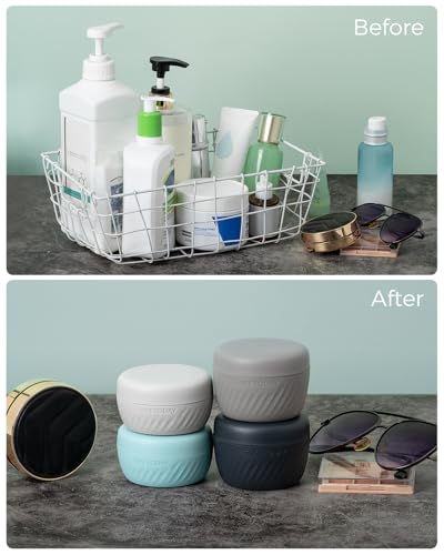 TakeToday Travel Containers for Toiletries, 2 & 3oz, 4 Pack, Grey - color: Grey