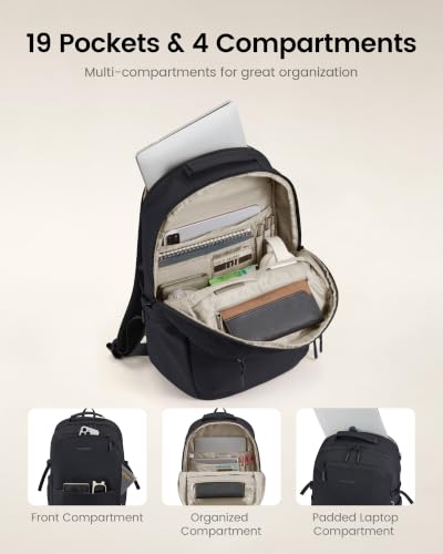 LOVEVOOK Laptop Backpack Women with Tumbler Holder, Work Travel Backpack - color: Green, size: 18 Inch
