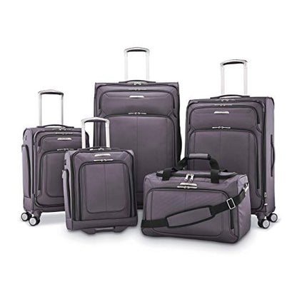 Samsonite Solyte DLX Softside Expandable Luggage with Spinner Wheels, Mineral Grey, Checked-Medium 25-Inch - color: Mineral Grey, size: Checked-Medium 25-Inch