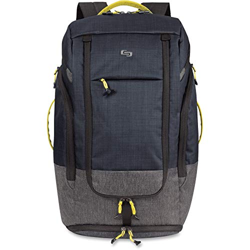 Solo New York Travel Backpack for Women & Men - Lightweight Carry On Bag, Separate Shoe Compartment, Padded Straps, Fits 17.3" Computer - Everyday Max, Navy