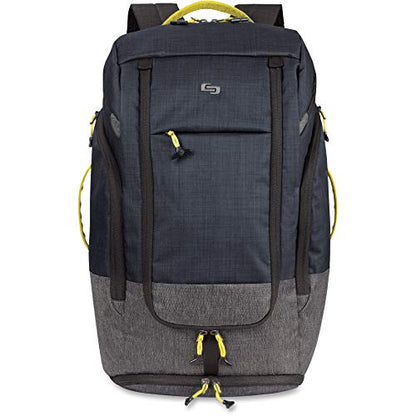 Solo New York Travel Backpack for Women & Men - Lightweight Carry On Bag, Separate Shoe Compartment, Padded Straps, Fits 17.3" Computer - Everyday Max, Navy