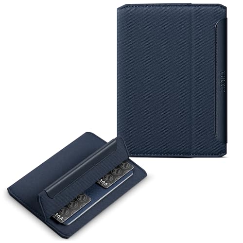 VULKIT RFID Passport Holder Slim Design Pocket Fitted Passport Cover Magnetic Closure, Single Passport Design - color: Navy