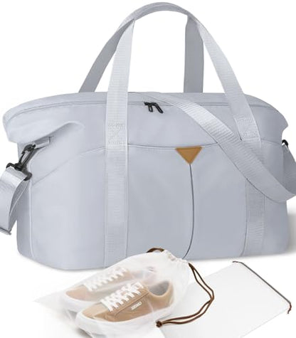 Duffle Bag for Travel with Trolley Sleeve, Gym Bag, Grey - color: Grey
