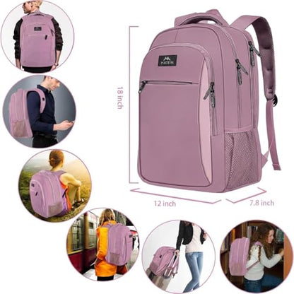 MATEIN Dark Purple Personal Item Backpack, Underseat 15.6 Inch Laptop Bag - color: Dark Purple, size: 15.6 Inch