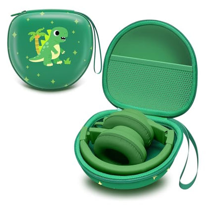 Kids Headphones Case for Folding Headphone, Dinosaur Green(Case Only) - color: Dinosaur Green