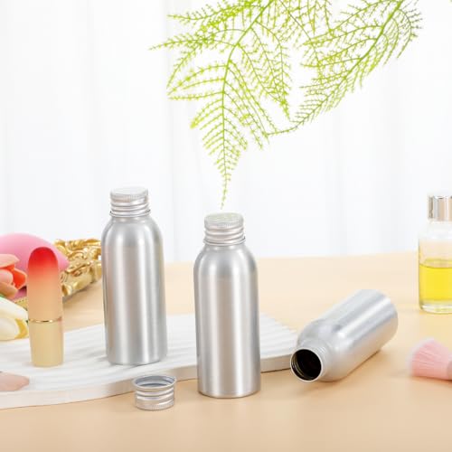 DECHOUS Refillable Aluminum Bottles Set 3-pack Empty Perfume Bottle Containers for Essential Oils Lotion Shampoo and Travel Storage Portable Mist Spray Design 4.37 X 1.41 X 1.57 in