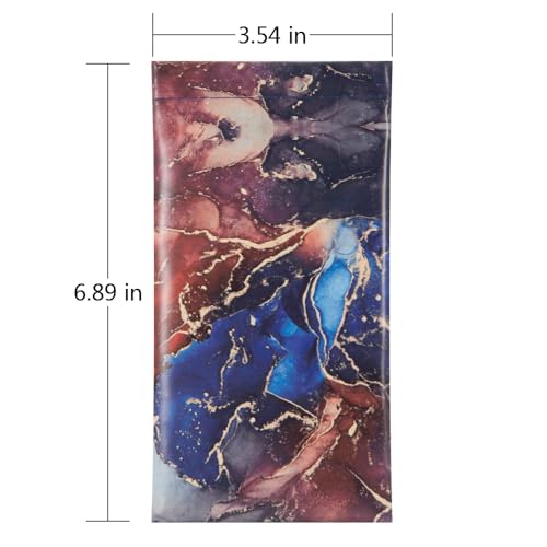 TRIUMPH VISION Eyeglass Case Glasses Case Soft Sunglass Pouch Sleeve 3 Pack - color: Pu Leather Marble Black Grey Blue Purple