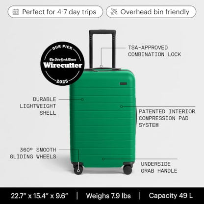 Away Bigger Carry-On Luggage, 23-Inch Lightweight Hardside Spinner Suitcase - color: Palm Green
