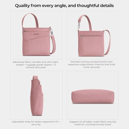 Travelon Anti-Theft Roam Small Crossbody - color: Desert Pink